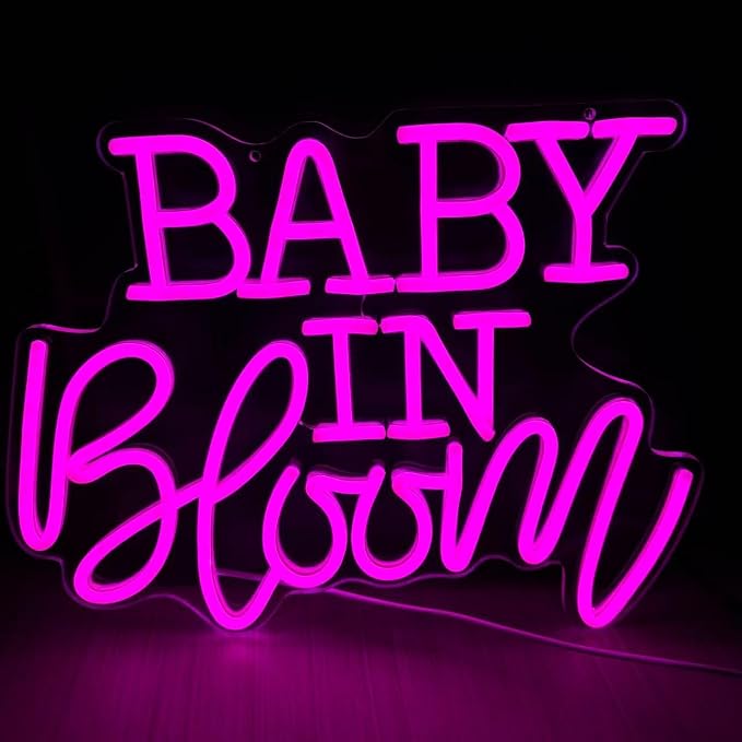 Baby In Bloom Neon Light, Neon Sign Light Decor, Baby Shower Led Light, Bedroom Neon Lights, Wall Decoration