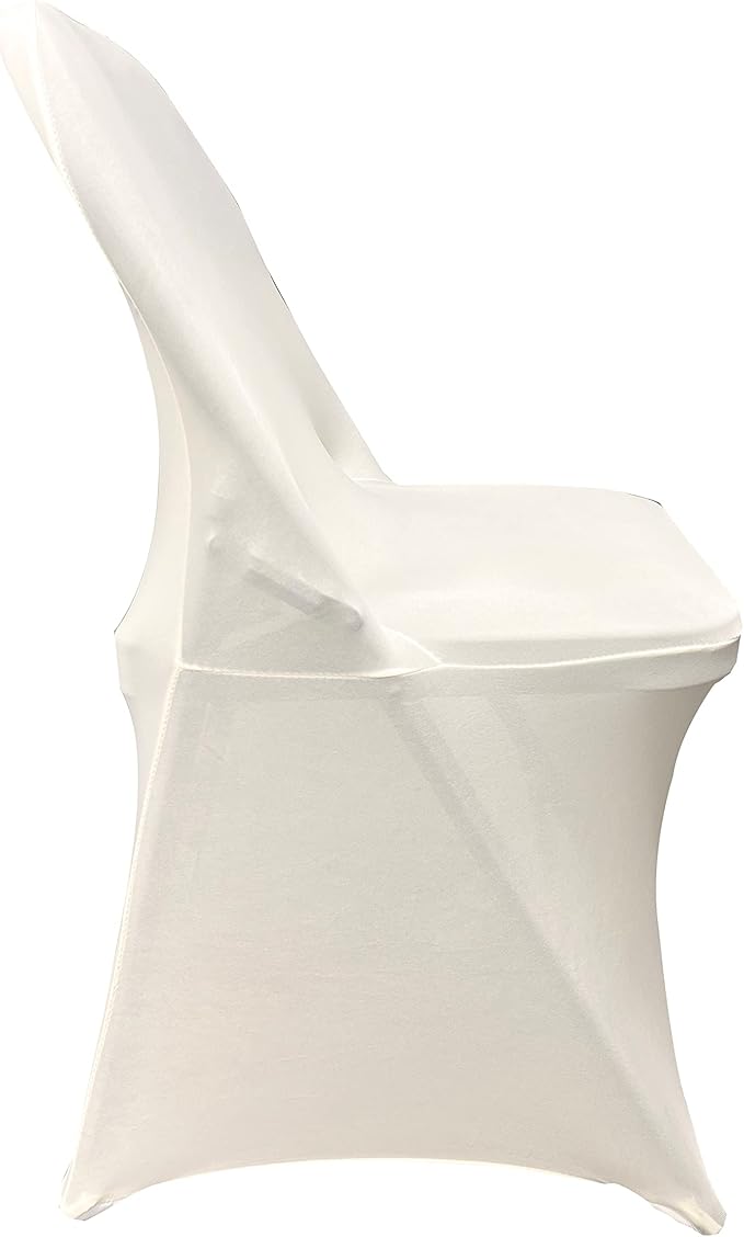 HAINARverS Folding Chair Covers for Wedding, 10pcs Stretch Spandex Washable Fabric Chair Cover, Decoration Chair Cover for Wedding, Party, Banquet, Birthday, Conference, Event(Ivory, 10 PCS)