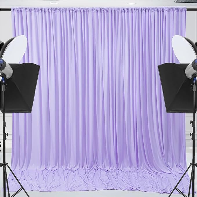 30x10ft Wrinkle Free Lavender Backdrop Curtain for Parties Soft Fabric Drapes Wedding Curtain Backdrop for Birthday Party Decorations Background for Photography 5x10ft,6 Panels