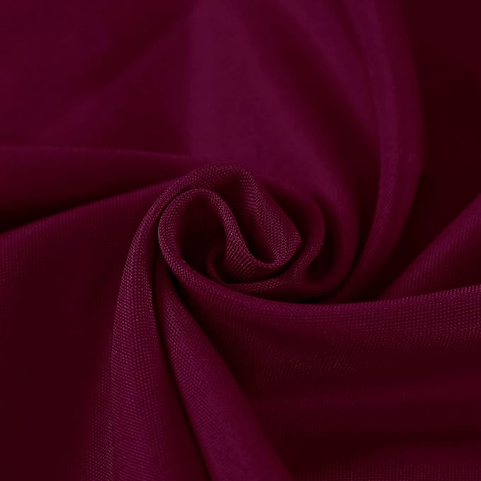 Fokitut 2 Pack Waterproof Round Tablecloth, 120 Inch, Stain Resistant and Wrinkle Polyester Table Cloth, Fabric Table Cover for Kitchen Dining, Wedding, Party, Holiday Dinner-Burgundy