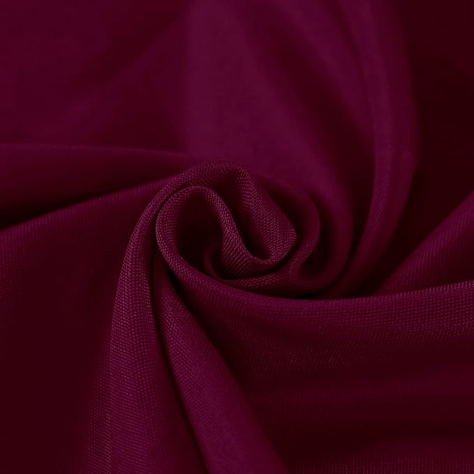 Fokitut 2 Pack Waterproof Round Tablecloth, 108 Inch, Stain Resistant and Wrinkle Polyester Table Cloth, Fabric Table Cover for Kitchen Dining, Wedding, Party, Holiday Dinner-Burgundy