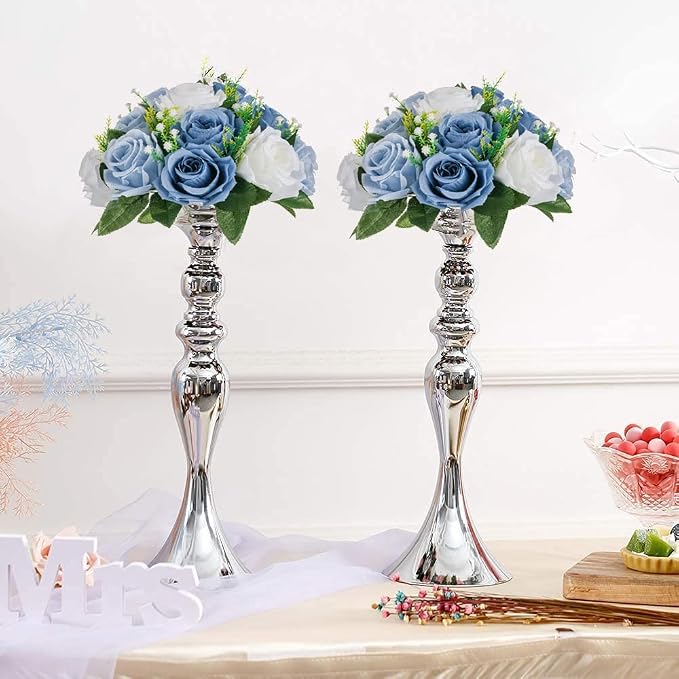 Sziqiqi Blue Flowers Artificial for Decoration Silk Kissing Balls for Wedding Bulk - Artificial Flower Ball Center Pieces Decoration for Table Floral Arrangement