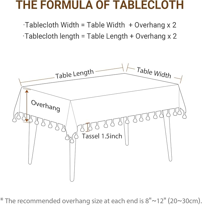 Deep Dream Tablecloths, Embroidered Waterproof Table Cloth Cotton Linen Wrinkle Free Anti-Fading Table Cover Decoration for Kitchen Dinning Party Christmas, 55 x 120 Inch - Gray
