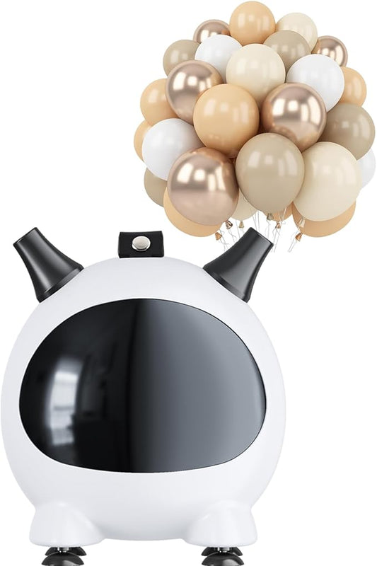 White Sand Balloons Set and Balloon Pump Electric, 60 Pcs Double Stuffed Beige Boho Balloons and Portable 600W Air Pump with 2 Nozzles for Bridal Shower Baby Shower Birthday Wedding Party Decorations
