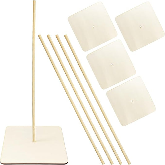 5PCS Donut Display Stand, Detachable Wooden Tower Rack for Wedding Party Dessert Table, Bagel and Pastry Holder(Square)