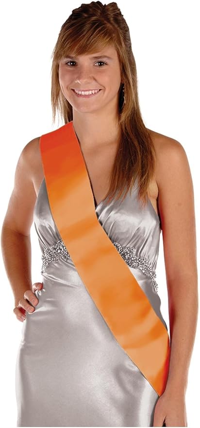 Satin Sash (orange) Party Accessory (1 count) (1/Pkg)