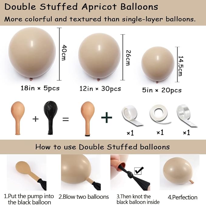 Double Stuffed Nude Beige Balloons Garland Macaron Blue Apricot Balloons White Sand Baby Blue Balloons Arch Kit For Boho Party Baby Shower Netural Gender Reveal Birthday Decorations