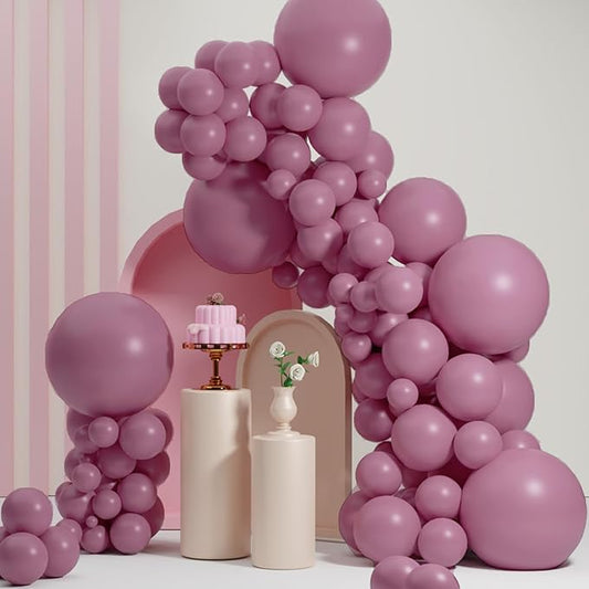 Lilac Purple Balloons Different Sizes, 18 12 10 5 Inch Double Stuffed Dusty Violet Balloons, Purples Balloon Arch for Boho Party, Baby Shower, Birthday, Weddings (Lilac Purple）