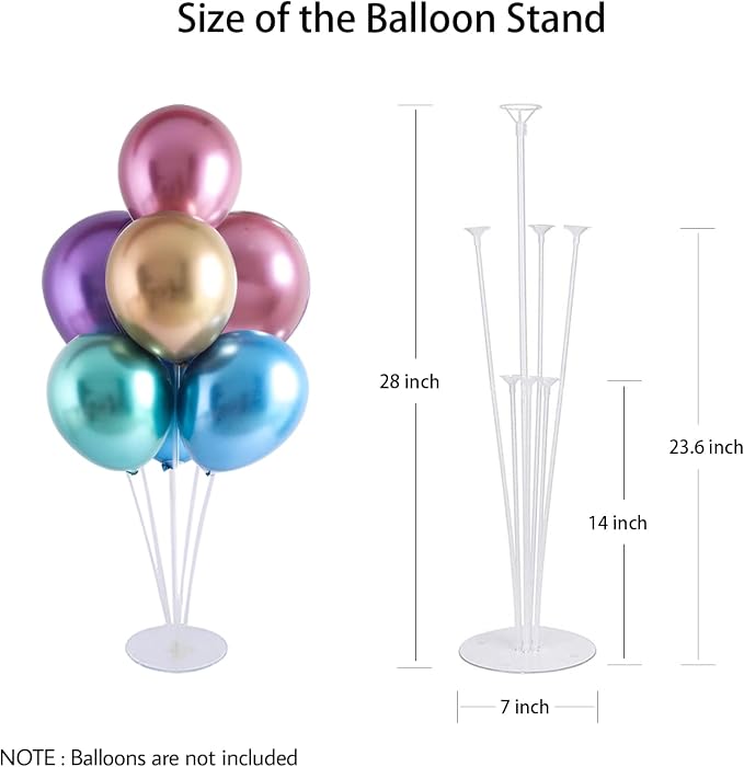4 Sets Balloon Stand Kits, Balloon Sticks Holder with Base for Table Centerpiece Graduation Birthday Baby Shower Party Decorations