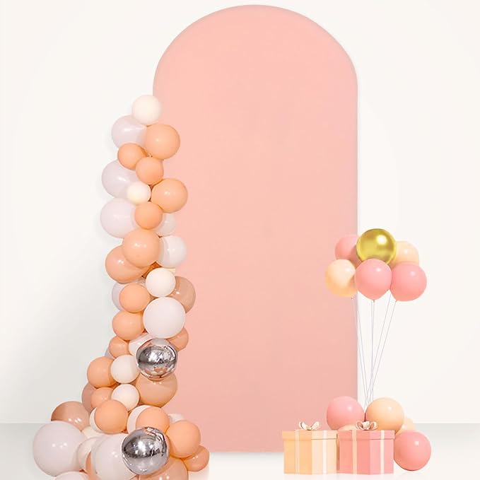 FANPROMS Arch Spandex Cover Dusty Rose 7.2FT Arch Cover Backdrop Fabric Chiara Wall Backdrop Covers for Garland Arched Frame Wedding Arched Covers Stretchy Backdrops for Baby Shower Banquet Decor