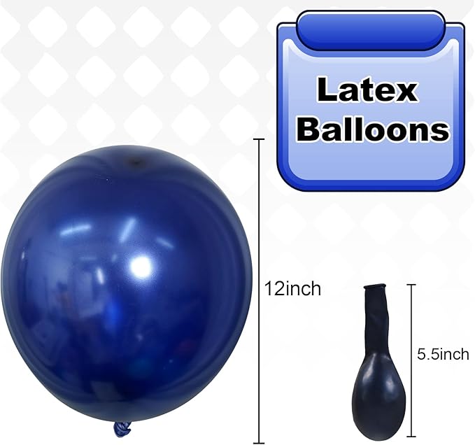 Navy Blue Balloons, Pearl Navy Balloon Garland Arch Different Sizes in 18 12 10 5 Inch Dark Blue Balloons for Birthday Graduation Anniversary Father's Day New Year Party Supplies Decorations