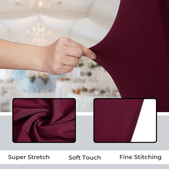 Babenest Spandex Folding Chair Covers Upgraded Universal Stretch Washable Fitted Chair Slipcovers Protector for Wedding, Holidays, Banquet, Party, Celebration (50, Burgundy)