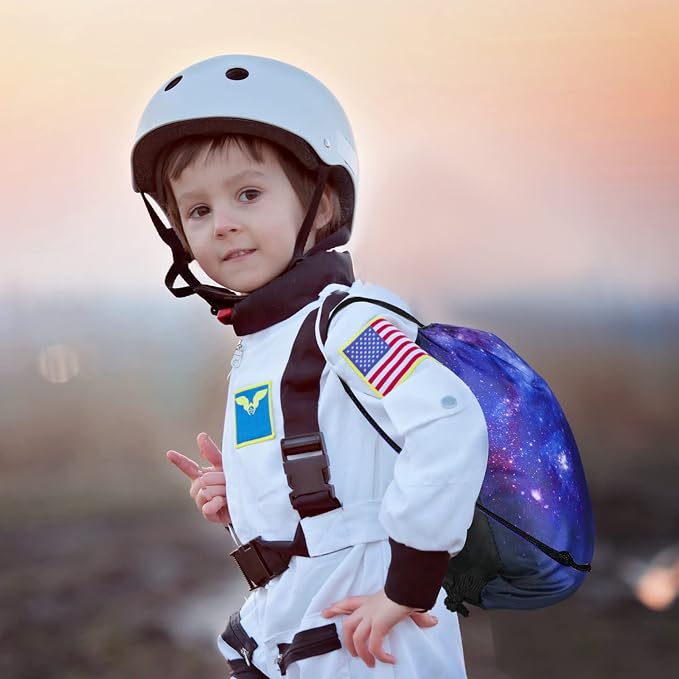 Lothee 60 Pack Drawstring Backpack Galaxy Party Favor Bags Space Starry Night Sky Backpack Space Theme Goodie Bag for Events Celebrations Universe Pattern Treat Candy Pouch for Guests