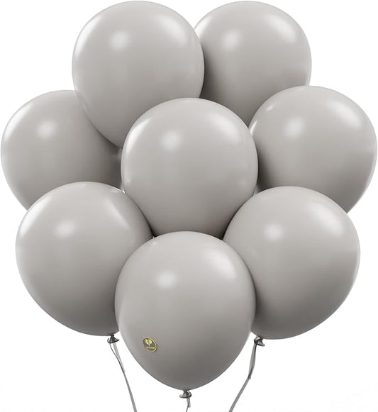 AFTERLOON® Biodegradable Balloons 24 pcs Gray 12 Inch, Matte Color Thickened Extra Strong Latex Helium Float, Multicolor Colorful Bulk Color ballon baloon Globos Para Decoration De Fiestas Kids