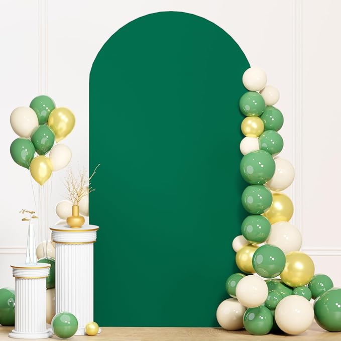 Arch Spandex Cover 7.2x4FT Emerald Green Wedding Arch Cover Backdrop Fabric Chiara Wall Arch Stand Cover Happy Birthday Arch Covers Stretchy Backdrop for Baby Shower Party Banquet Decorations