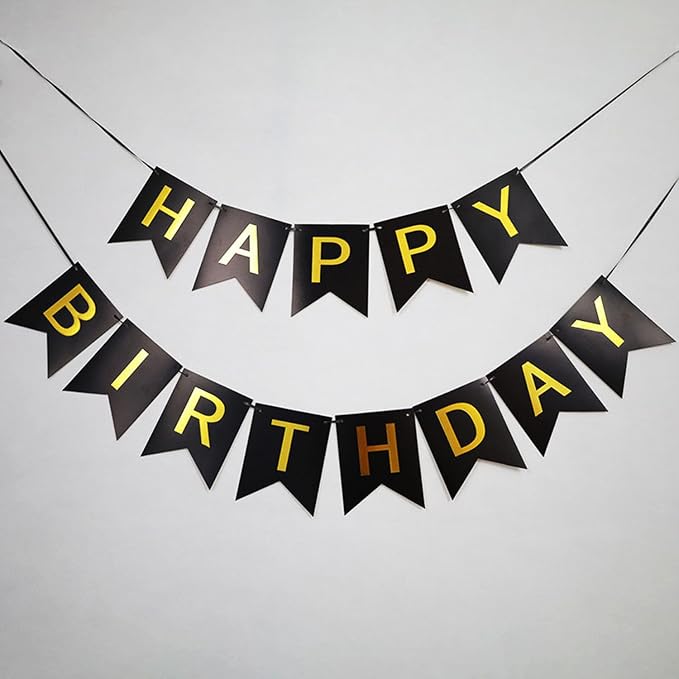 Green Black Gold Birthday Decorations with Happy Birthday Banner Hanging Paper Fans Pom Poms Gold Star Garlands for Men Women Green Black Birthday Decorations