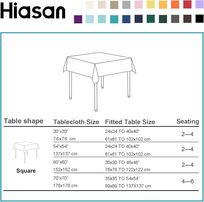 Hiasan Small Tablecloth for Square Tables - Waterproof and Spillproof Washable Fabric Table Cloth for Dining Room Thanksgiving Party (Pumpkin Orange, 40 x 40 Inch)
