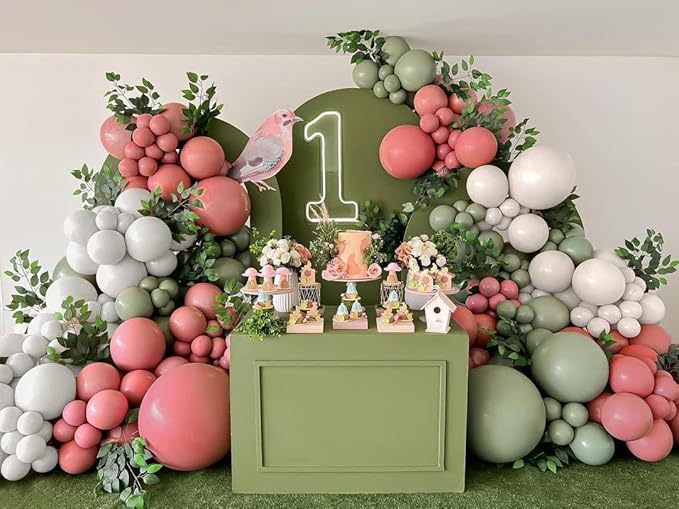 Dusty Pink Balloons Arch Kit Double Stuffed Pink Balloon Garland Latex Different Sizes 18In 12In 5In For Anniversary Girls Birthday Bridal Baby Shower Engagement Party Decoretions