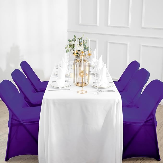 magalo 20 Pack Purple Spandex Folding Waterproof Chair Cover, Stretch Chair Cover Protector for Wedding, Party, Dining Banquet and Other Special Events