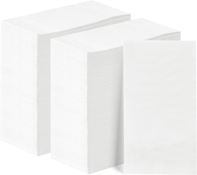 BESTVIP 400 Pack Disposable Paper Napkins, 3-Ply White Dinner Napkins for Guests, Bathroom Paper Hand Towels Soft and Absorbent, Perfect for Christmas, Kitchen, Dinner, Party, Wedding or Event