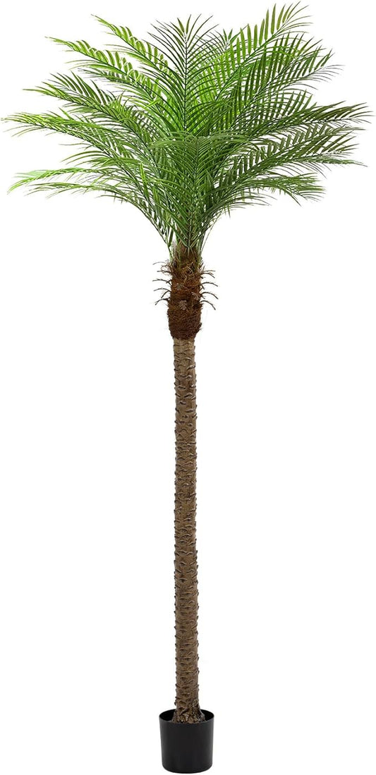9ft Artificial Phoenix Palm Tree Tall Artificial Palm Trees with 21 Adjustable Leaves,Faux Phoenix Palm Plants for Outside Patio Pool Home Office Living Room Yard (1Pcs, 9ft)