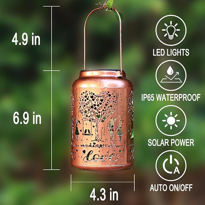 Solar Lanterns Outdoor Garden Decor Gifts for Her Wife Husband Him Couple Ideal Gift for Wedding Romantic Birthday Anniversary Valentines Bridal Shower