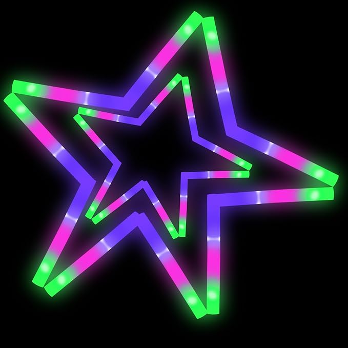 AWANG 32 Pcs Glow Sticks With 3 Modes Colorful Flashing Glow In The Dark Party Supplies Multicolor Bulk LED Foam Glow Sticks For Wedding Raves Sporting Events Glow Party Birthday Camping Concert