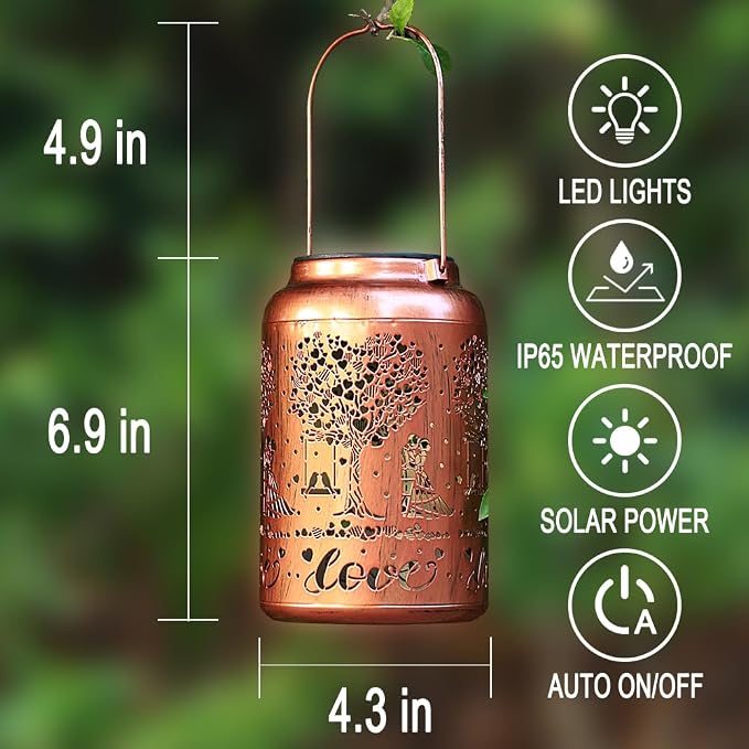 Solar Lanterns Outdoor Garden Decor Gifts for Her Wife Husband Him Couple Ideal Gift for Wedding Romantic Birthday Anniversary Valentines Bridal Shower