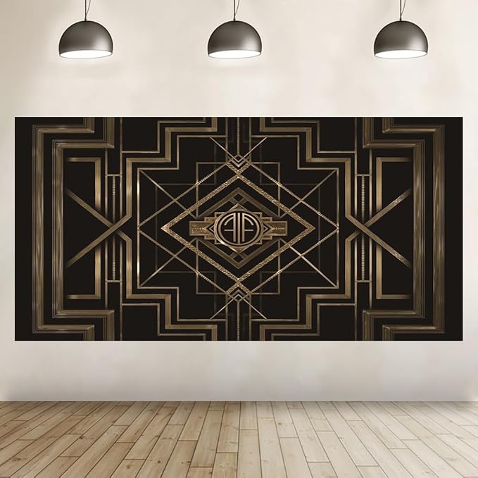 Leyiyi 20x10ft Great Black and Gold Birthday Photography Backdrop Adults Children Party Black and Gold Golden Banner Photo Studio Booth Background Newborn Baby Shower Decoration Banner