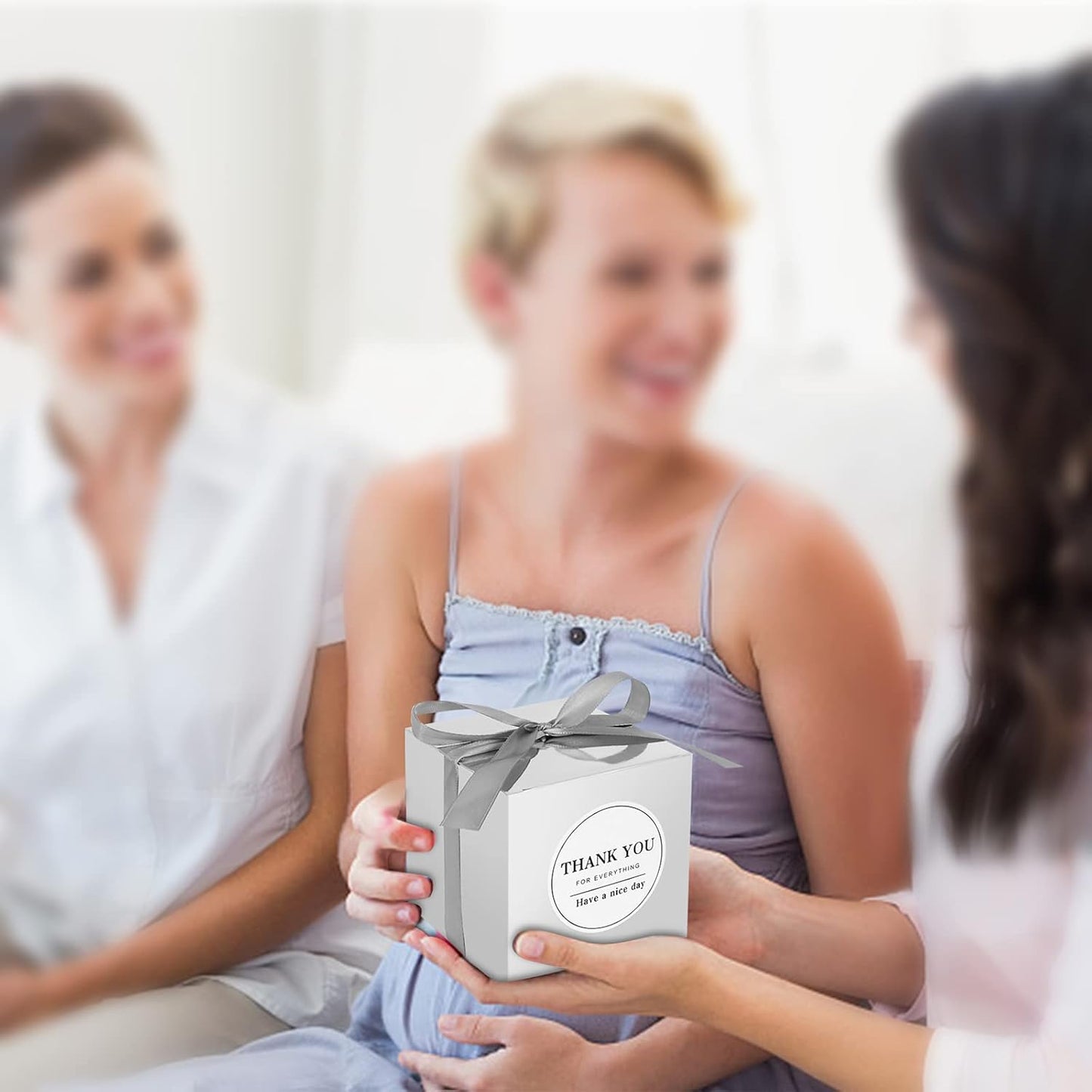 COTOPHER Small Gift Boxes 60 Pack 4x4x4 inches Silver Gift Boxes with Lids for Gifts, Crafting, Wedding Party Favor, Cupcake Boxes, Candy, Bridesmaids Proposal Box with Ribbons and Stickers (Metallic