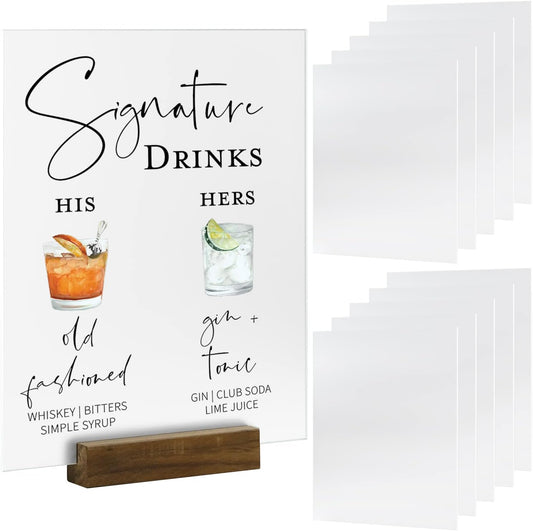10 Pack 8x10 Inch Frosted Acrylic Signs Blank, DIY Blank Frosted Acrylic Sheet Sign 1/8 inch Thick for Wedding Reception Sign Party Events(Wood Stand NOT Included)