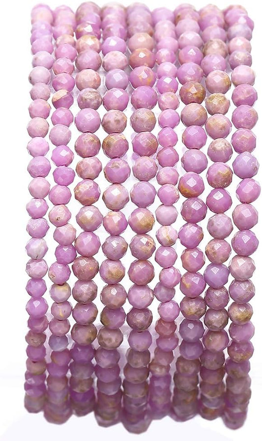 Faceted Natural Purple Micas Stone Round Loose Semi Gemstone Beads for Jewelry Making 3-3.5mm 38cm