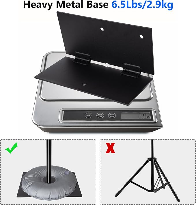 HYJ-INC Pipe and Drape Photography Backdrop Stand Kit Adjustable Photo Background Stand 10ft x 8.5ft with Metal Base for Parties Weddings Birthday Party Events Photo booth With 4 Clamps,Carrying Bag.