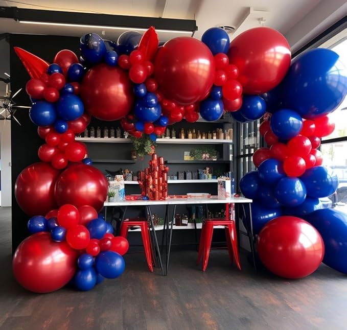Royal Blue Latex Balloons Different Sizes Double Stuffed Dark Navy Blue Balloon Garland Arch Kit for Graduation Birthday Baby Shower Wedding Independence Memorial Day Party Decorations