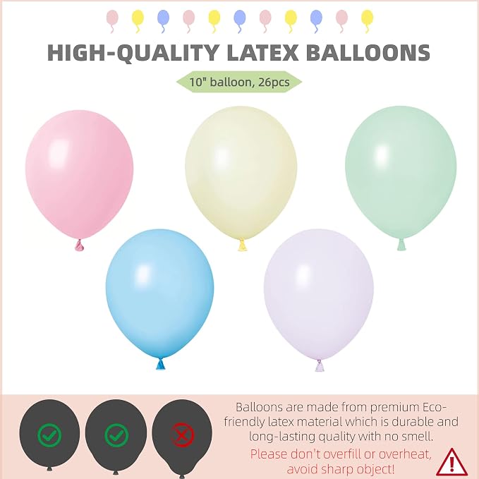 Pastel Balloon Column Kit Set of 2-Balloon Column Kit for Floor,Tower with Stand,Base,Pole&Backdrop Multicolor Macaron Decoration for Bridal Wedding,Baby Shower,Birthday or Bachelorette Party