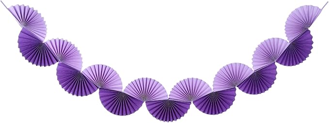 uxcell Paper Fan Garland, 5.25ft Paper Garland Hanging Decorations Set Party Hanging Decorations Fans for Birthday Parties Holiday Ornaments Family Gatherings Weddings, Purple