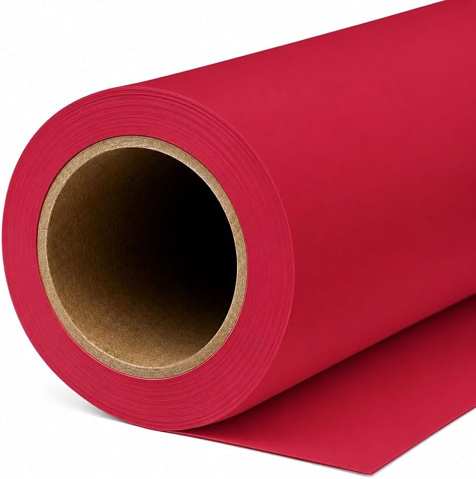 Yizhily Seamless Backdrop Paper Roll,53" x32.8', Heavyweight Matte Scarlet Photo Background for Small Studio Headshots, Tabletop Product & Food Photography