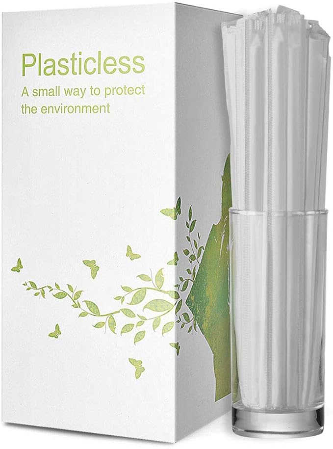 200 Count 100% Plant-Based Wrapped Compostable Straws - Plasticless Biodegradable Flexible Drinking Straws - A Fantastic Eco Friendly Alternative to Plastic Straws