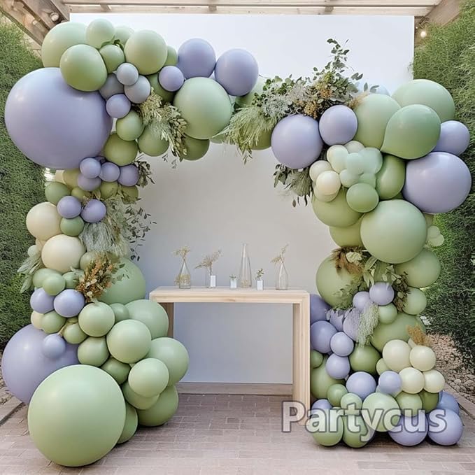 Double Stuffed Lavender Balloons Different Sizes Light Dusty Purple Lilac Balloon Arch Garland Kit for Baby Shower Bridal Wedding Birthday Valentines Party Decoration