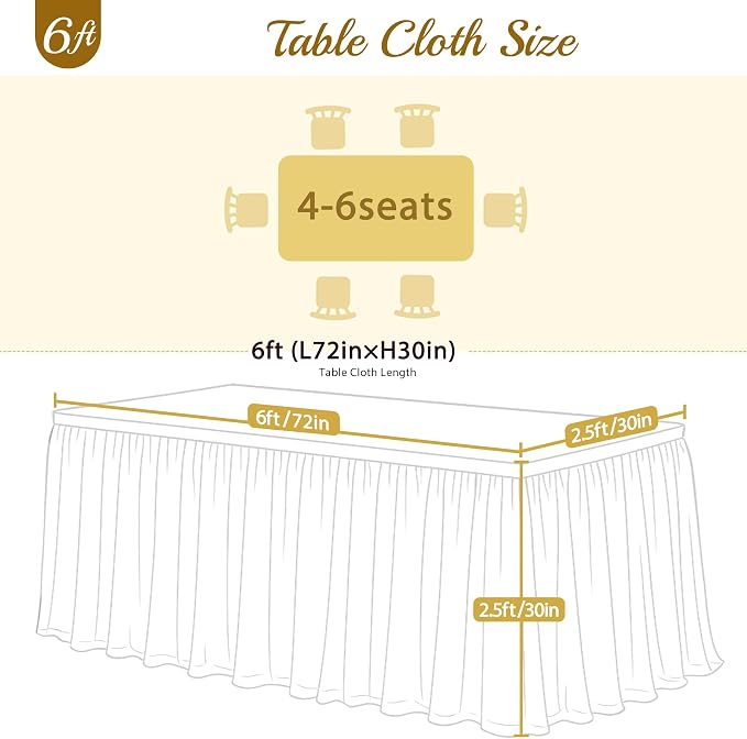 Rainbow Fitted Tablecloth Rectangle 6 Foot Elastic Tulle Ruffle Tablecloths Rectangular Stretch Spandex Table Covers 6ft Baby Shower Birthday Wedding Party Pastel Table Cloths with Skirt 2Pack