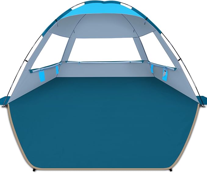 COMMOUDS Beach Tent Sun Shelter for 3/4/6/8 Person, UPF 50+ UV Protection Beach Shade Canopy Tent, Lightweight, Easy Set Up and Carry