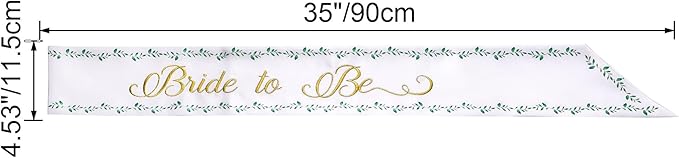 Embroidered Bride to Be Sash Double-Layer Satin Sash with Green Trim Bridal Shower Hen Night Bachelorette Party Accessories