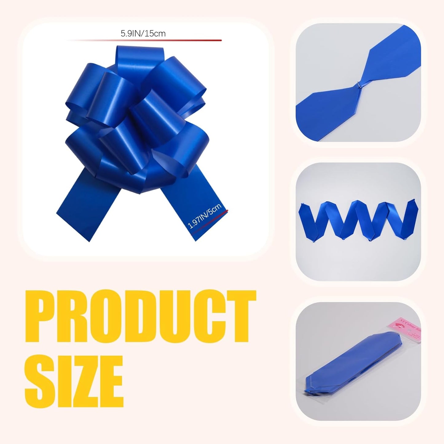 12 PCS 6 Inch Blue Pull Bows - Perfect for Gift Wrapping, Wedding Decor, Car Bows, Birthday Parties, Christmas and Valentine's Day