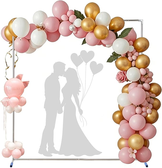 Arch Backdrop Stand,7x6 FT Metal Wedding Square Backdrop Stand for Ceremony Square Stainless Steel Backdrop Arch for Parties,Wedding,Birthday,Anniversary,Baby Shower,Garden Decoratip