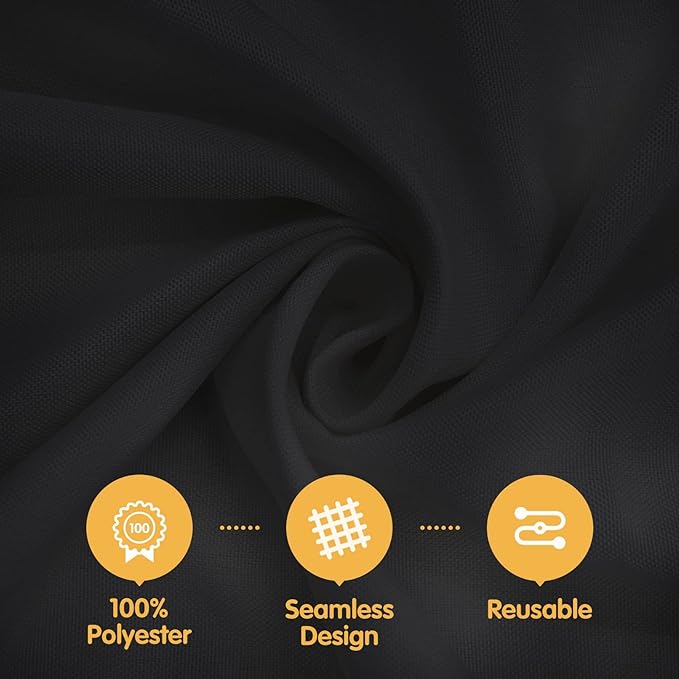 BRILLMAX 6 Pack Black Round Tablecloths 70 Inch for 30“-48” Tables - 150 GSM Polyester Fabric, Standard Drop, Water, Stain & Wrinkle Resistant Cloth Cover for Wedding Reception Banquet Dining Party