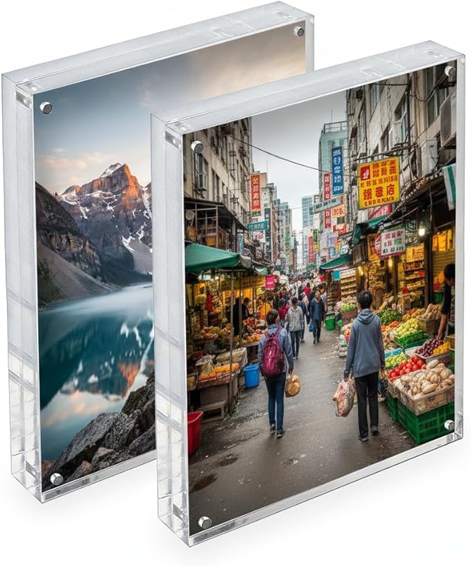 Azar Displays 104434-2PK Acrylic Photo Frame Magnetic 5x7 (2-Pack)