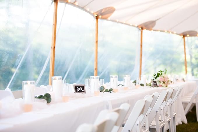 fani 8 Packs White Rectangle Tablecloth - 60 x 126 Inch, Premium Polyester Table Cloth for 6 Foot Rectangle Tables, Washable Fabric Table Covers for Wedding, Party, Banquet, Dining