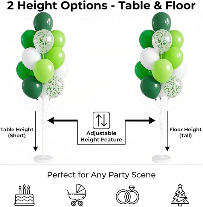 Balloon Column Stand Kit with Balloons, Base and Pole, Balloon Column Kit for Floor or Table Backdrop Decoration for Party Wedding Baby Shower Birthday Graduation (Forest Green)