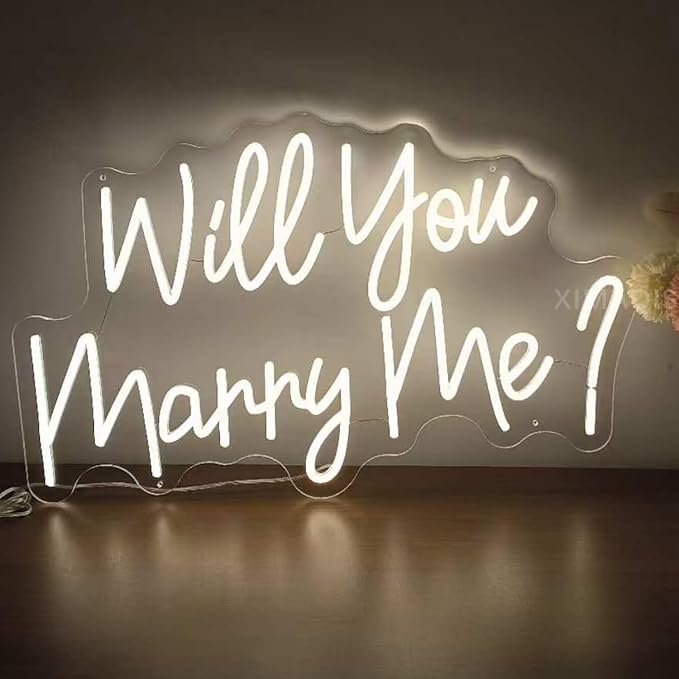 Will You Marry Me Neon Sign - 30inch Custom LED Neon Light Wedding Party Decor