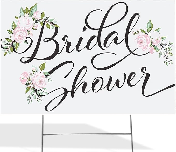 Fun Express 26 inch x 17 inch Weatherproof Bridal Shower Yard Sign - Printed Decorations for Indoor/Outdoor Use - Perfect Bridal Shower Sign - Multicolor